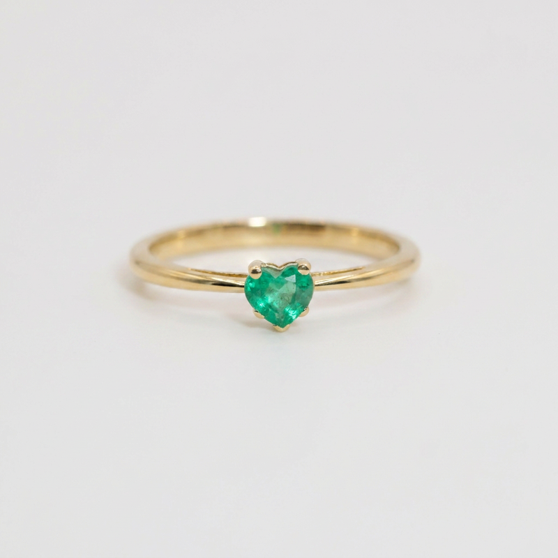 Bague Cœur vert éternel
