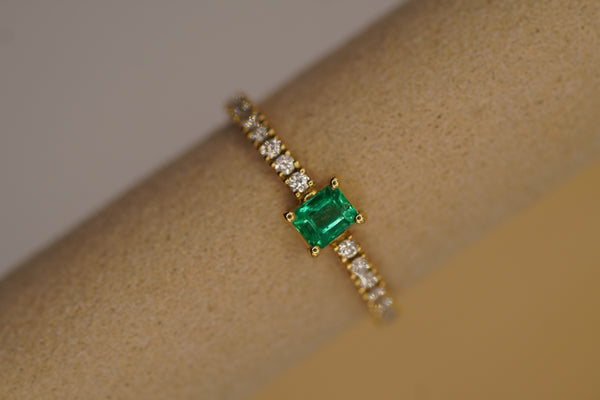 Bague Émeraude « Éclat Doré »