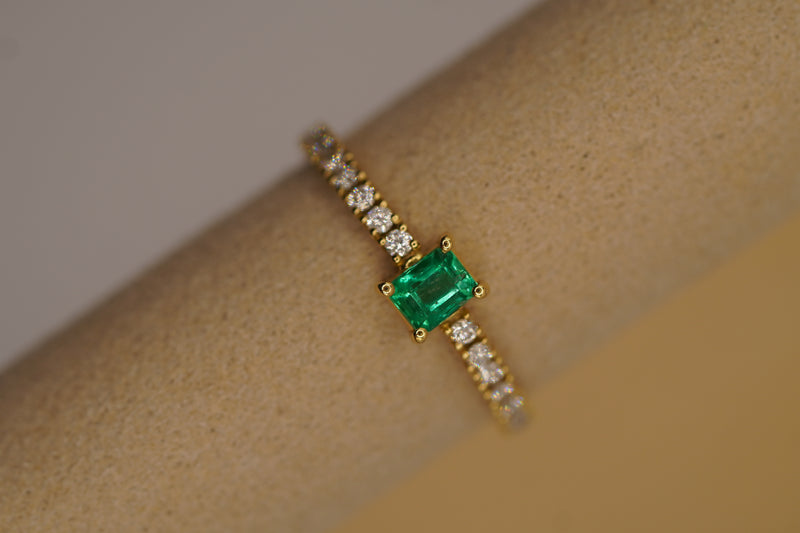 Bague Émeraude « Éclat Doré »