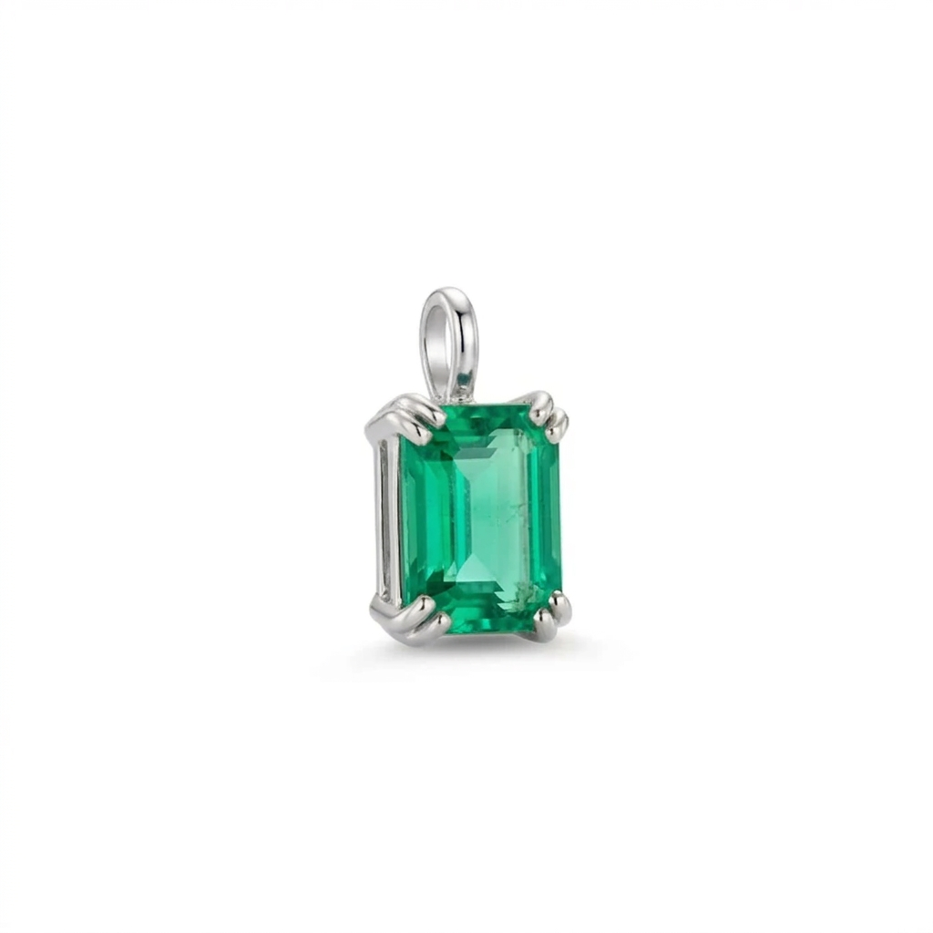 Emerald-Cut Solitaire Gold Pendant