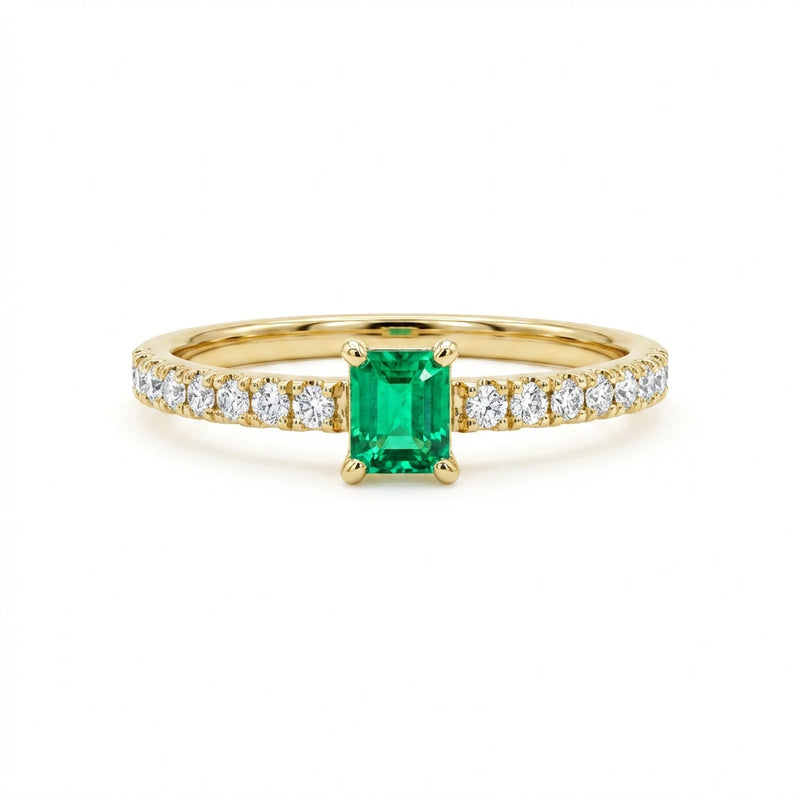 Bague Émeraude « Éclat Doré »