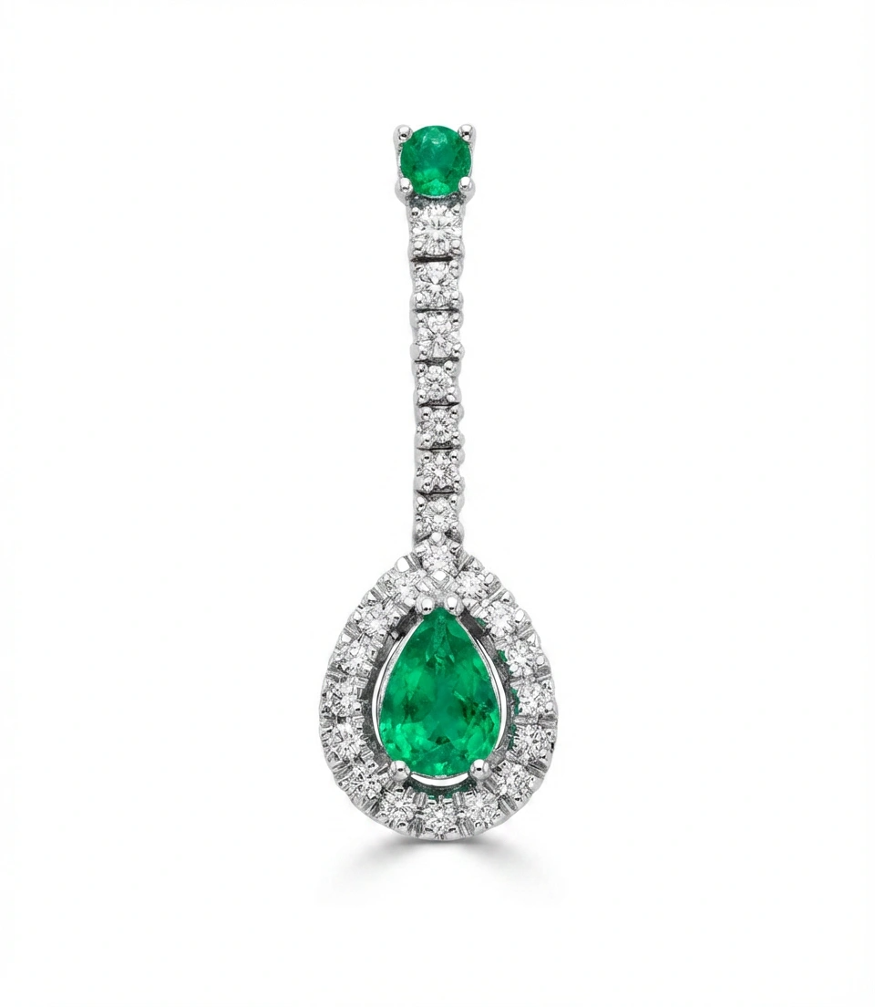 Colgante de gota herencia verde oscuro