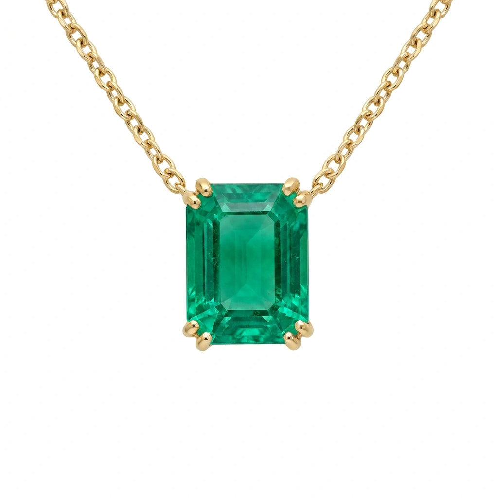 Verdant Horizon Emerald Pendant