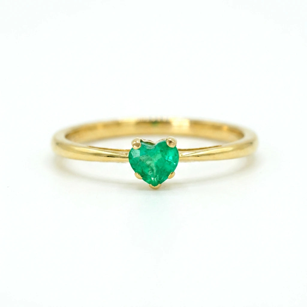 Bague Cœur vert éternel