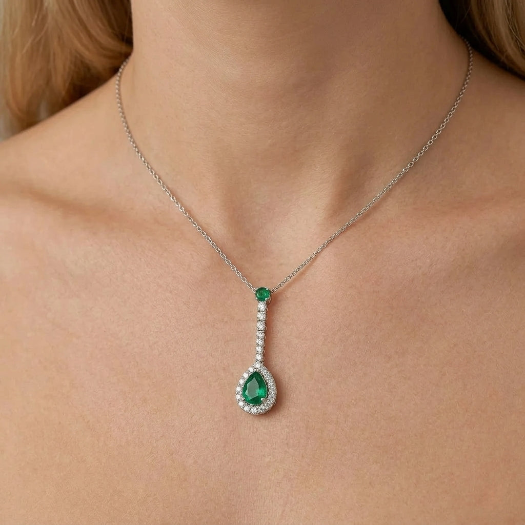 Colgante de gota herencia verde oscuro