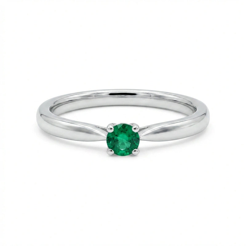 Solitaire émeraude minimaliste