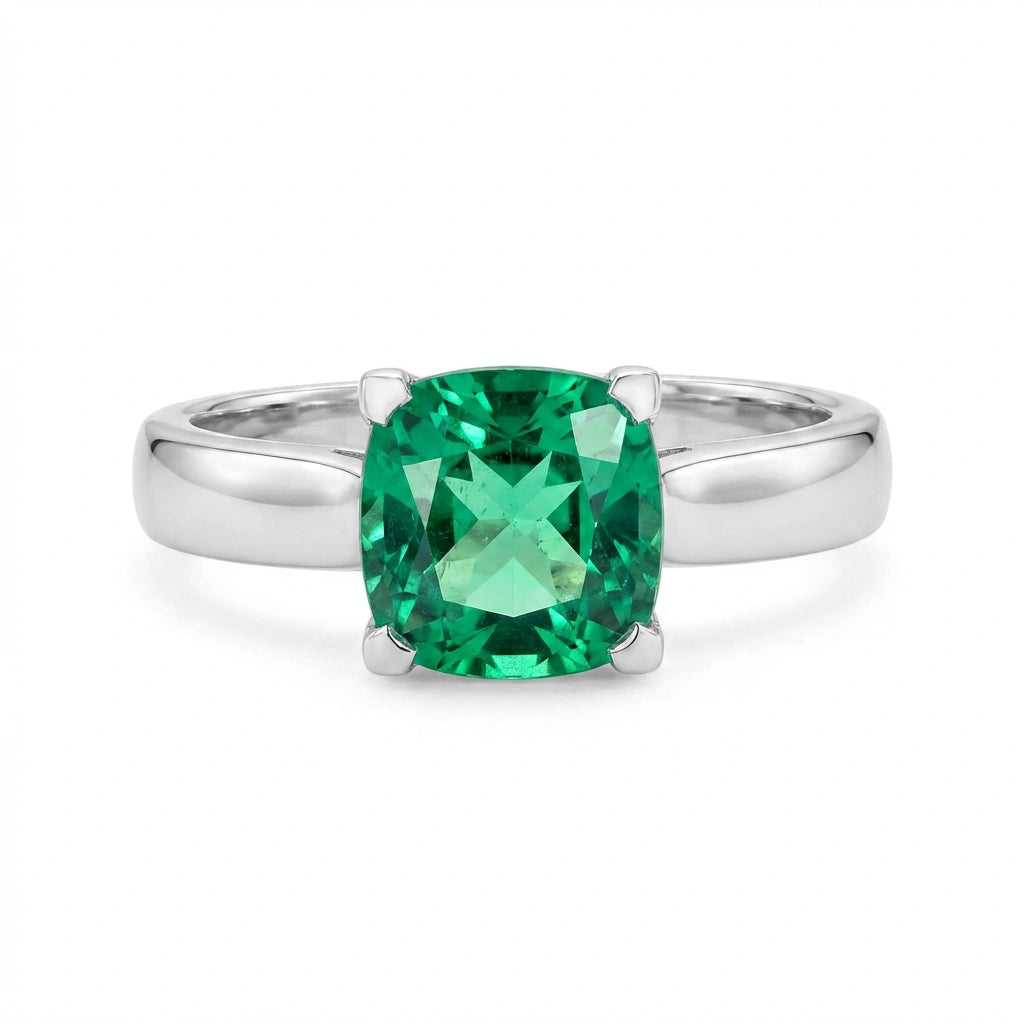 Green Cushion Ring