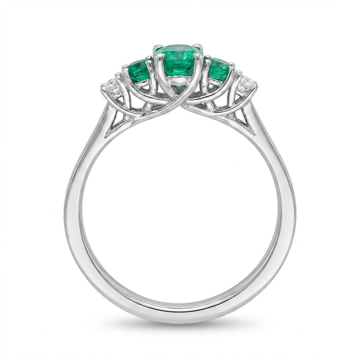 Bague Symphonie d'Émeraudes et de Diamants