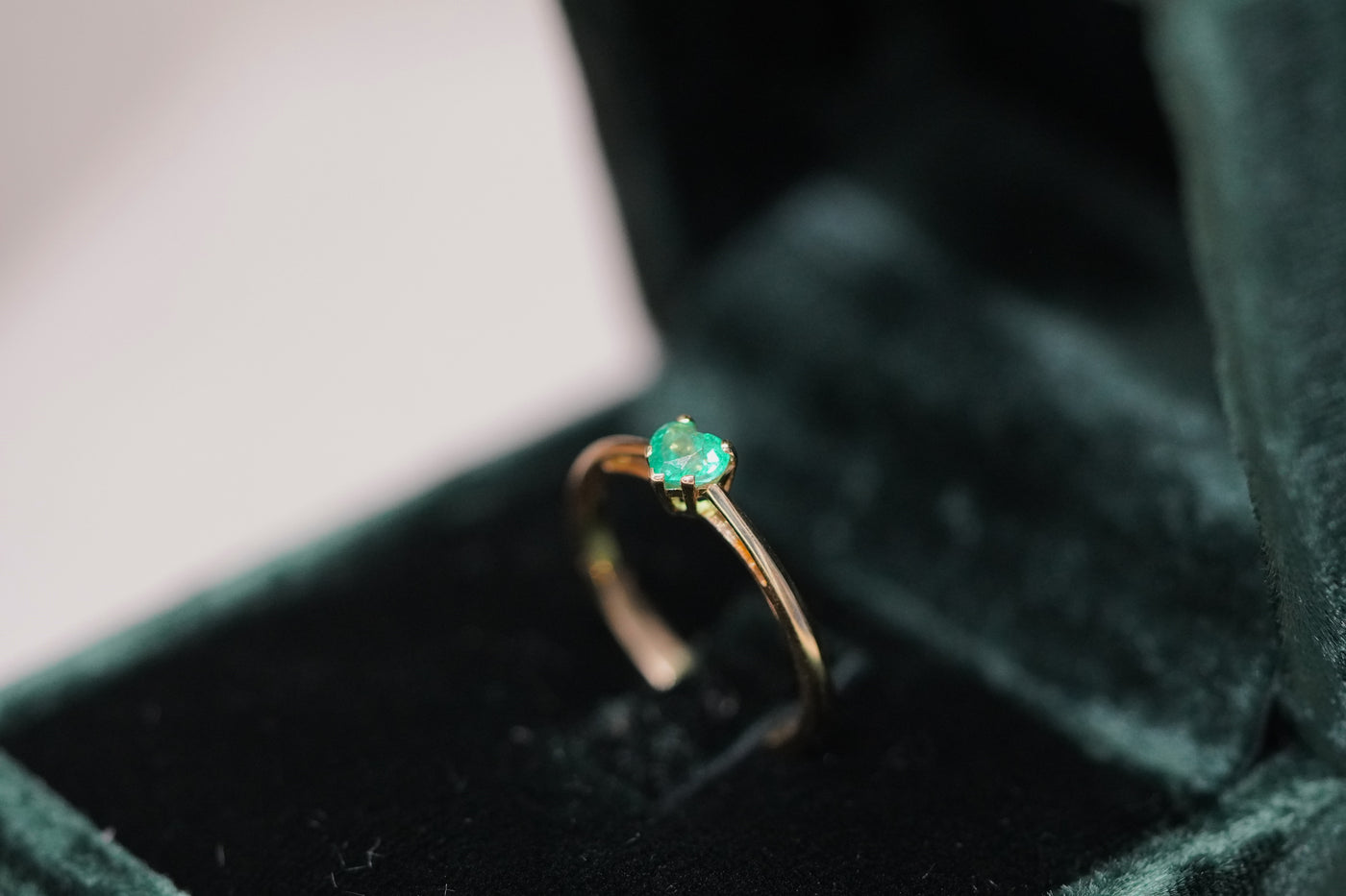 Bague Cœur vert éternel