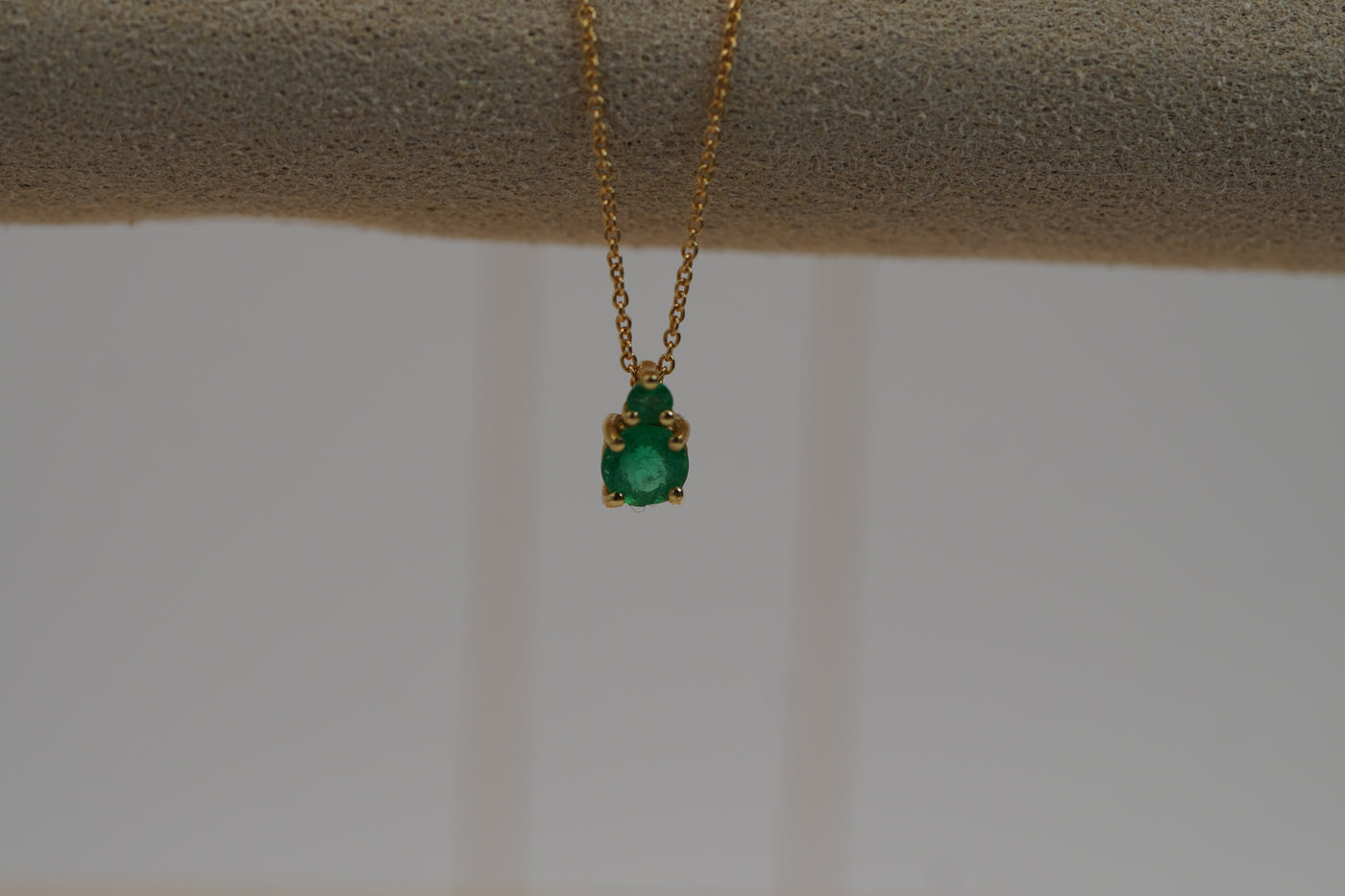 Emerald Two-Stone Drop Pendant