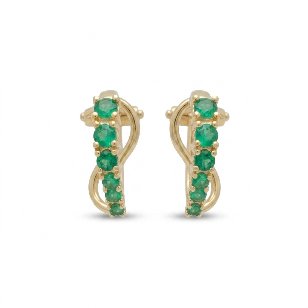Green Velvet Aurora Hoops Earrings