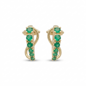 Green Velvet Aurora Hoops Earrings