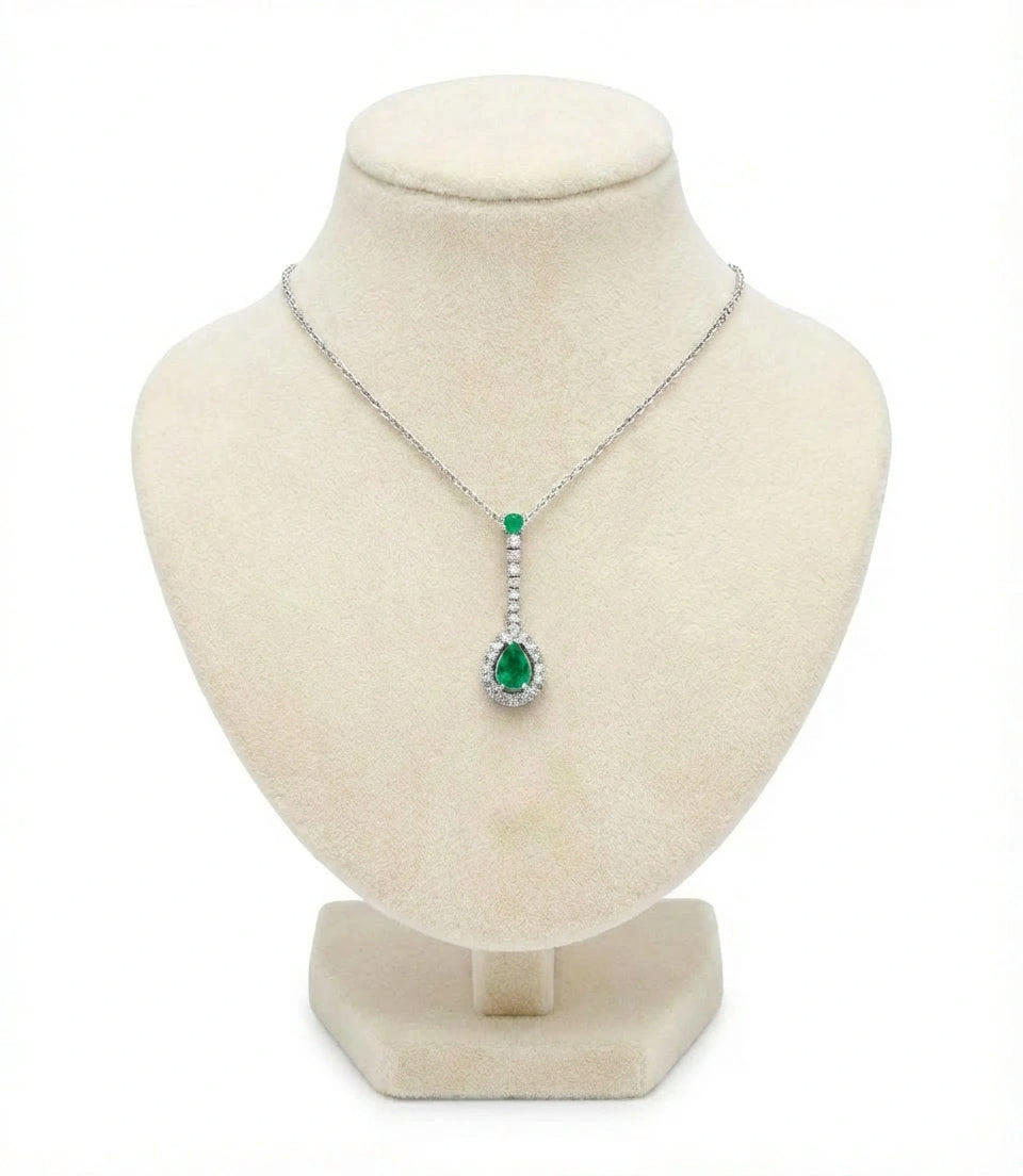 Colgante de gota herencia verde oscuro