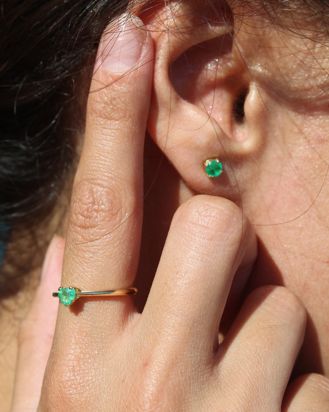 Bague Cœur vert éternel