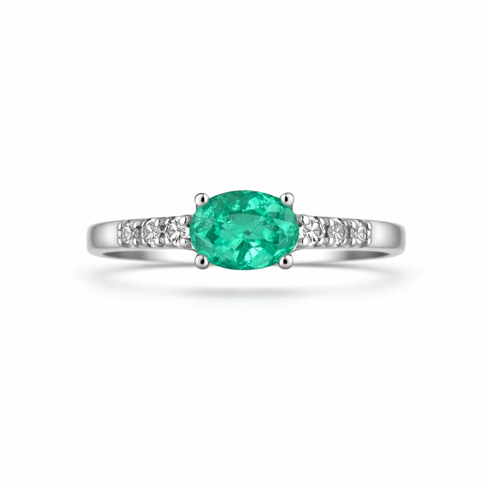 Hidden Heart Oval Emerald Ring