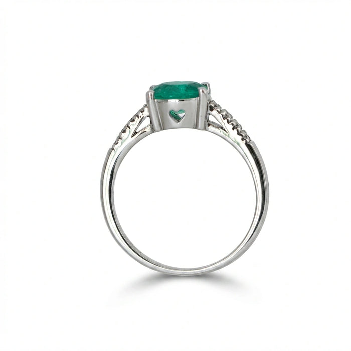 Hidden Heart Oval Emerald Ring