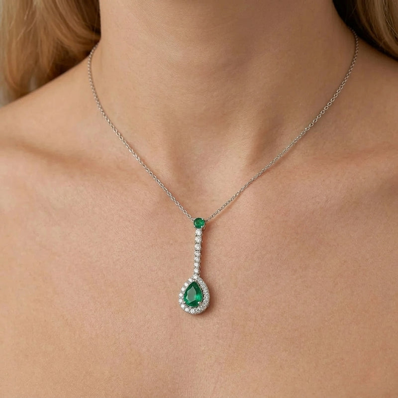 Pendentif Goutte Héritage Vert Profond