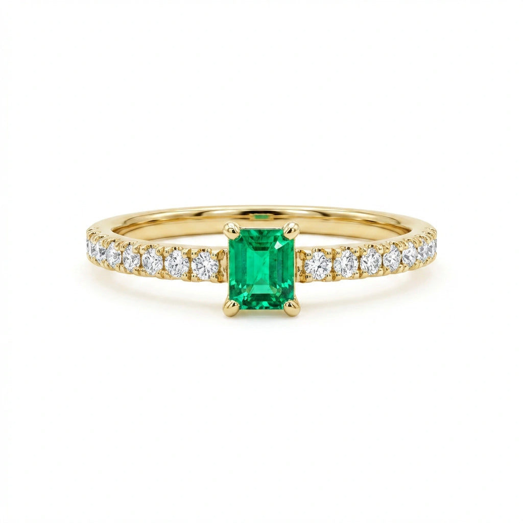 Bague Émeraude « Éclat Doré »
