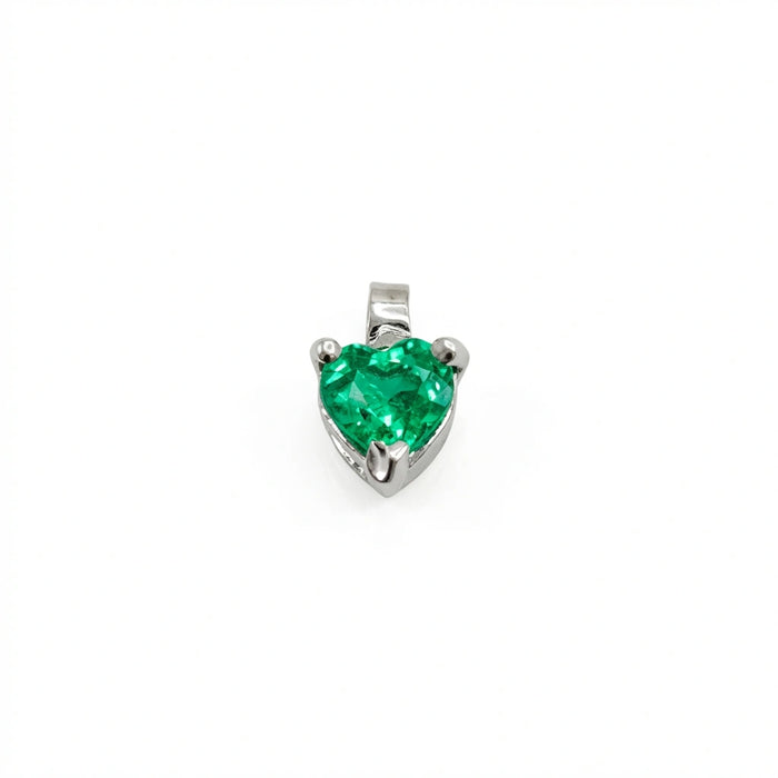 Pendentif émeraude en forme de cœur