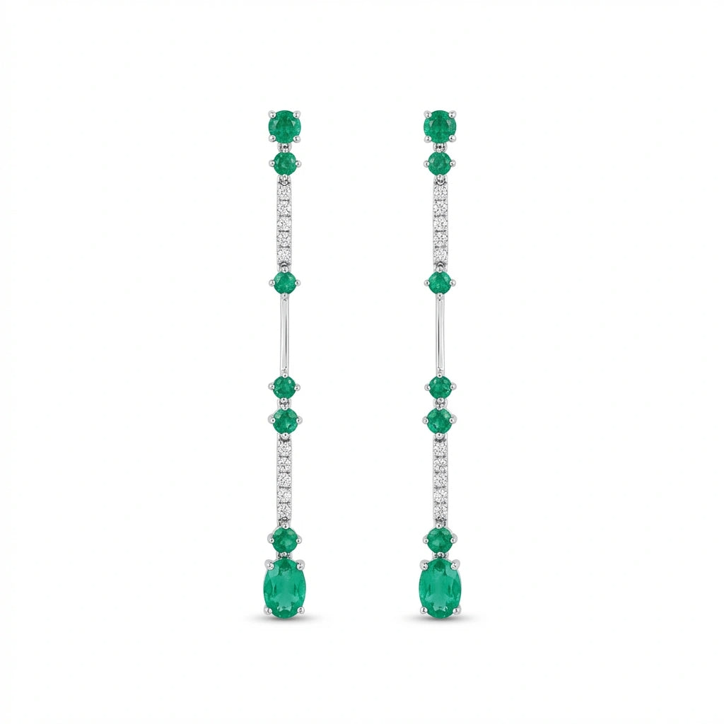 Emerald Cascade Drop Earrings