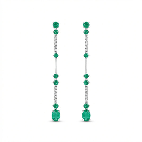 Emerald Cascade Drop Earrings
