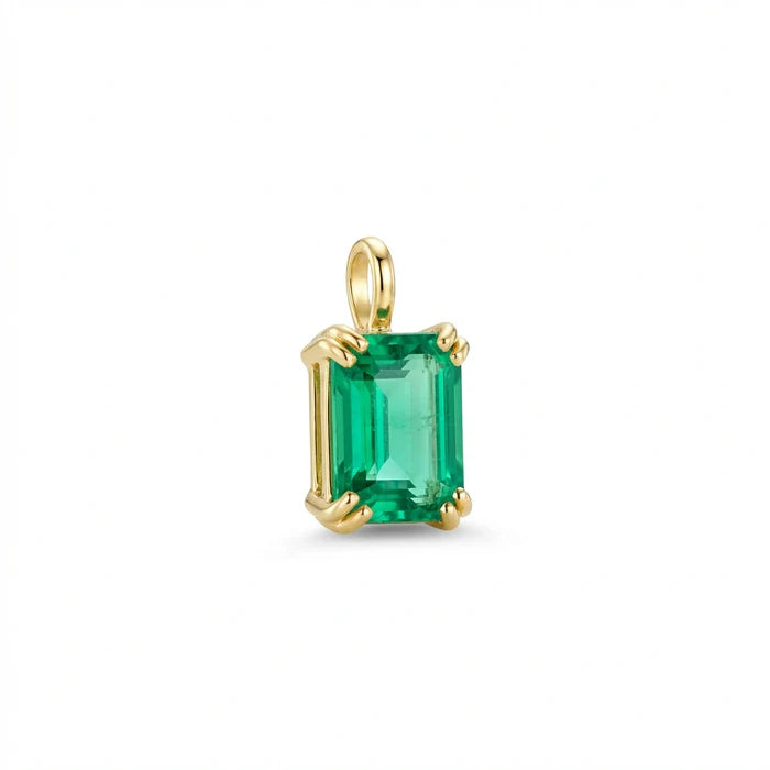 Emerald-Cut Solitaire Gold Pendant