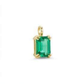 Emerald-Cut Solitaire Gold Pendant
