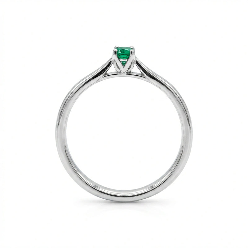 Solitaire émeraude minimaliste
