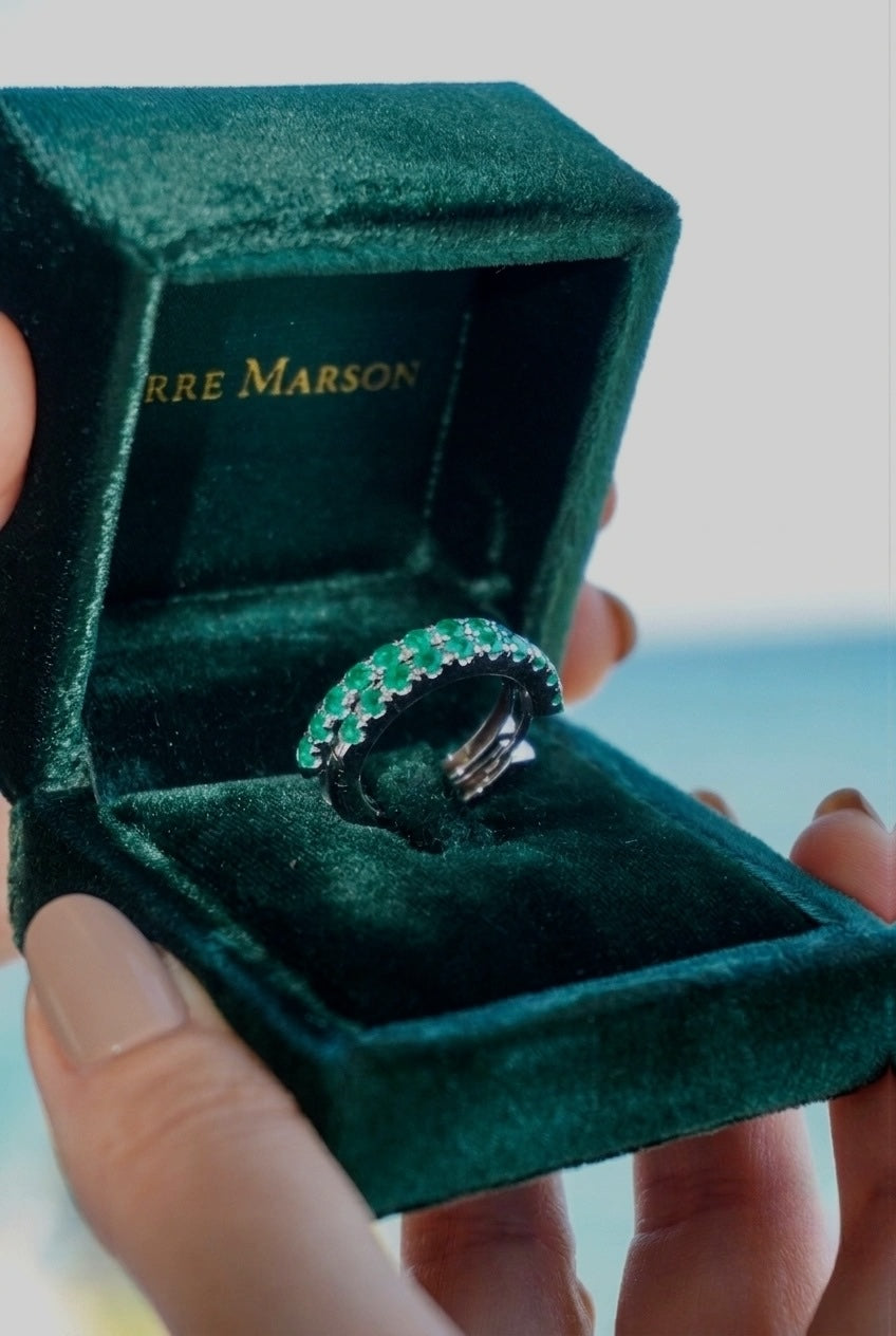Emerald Eternity Hoop Earrings