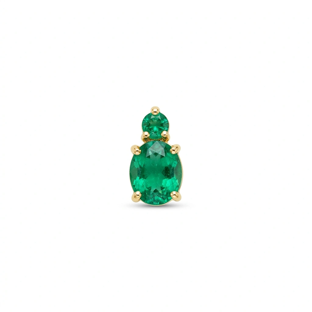Emerald Two-Stone Drop Pendant