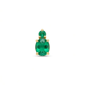 Emerald Two-Stone Drop Pendant