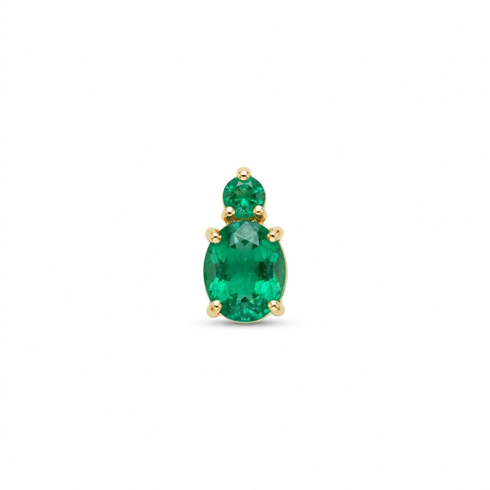 Pendentif deux pierres en goutte émeraude