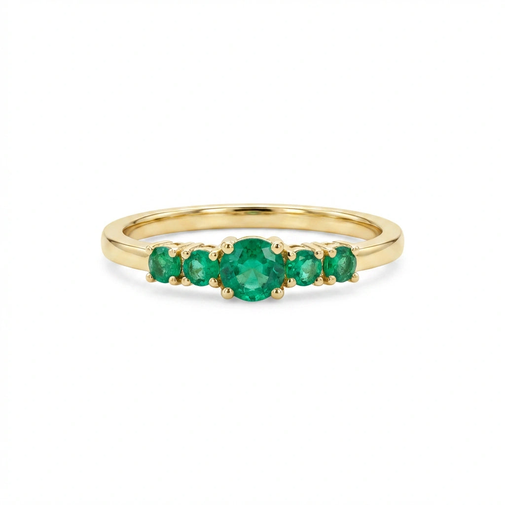 Five-Stone Emerald Graduated Ring