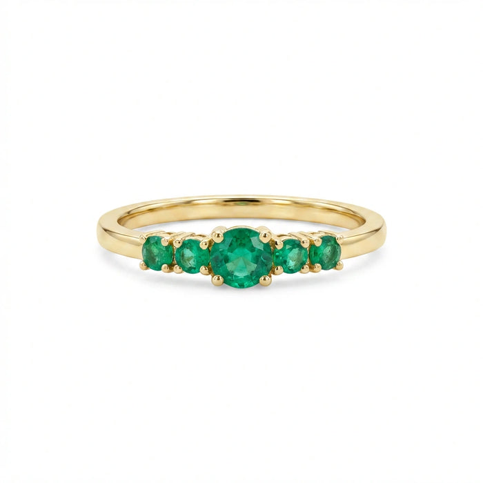 Five-Stone Emerald Graduated Ring