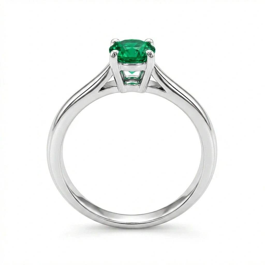 Serene Emerald Solitaire