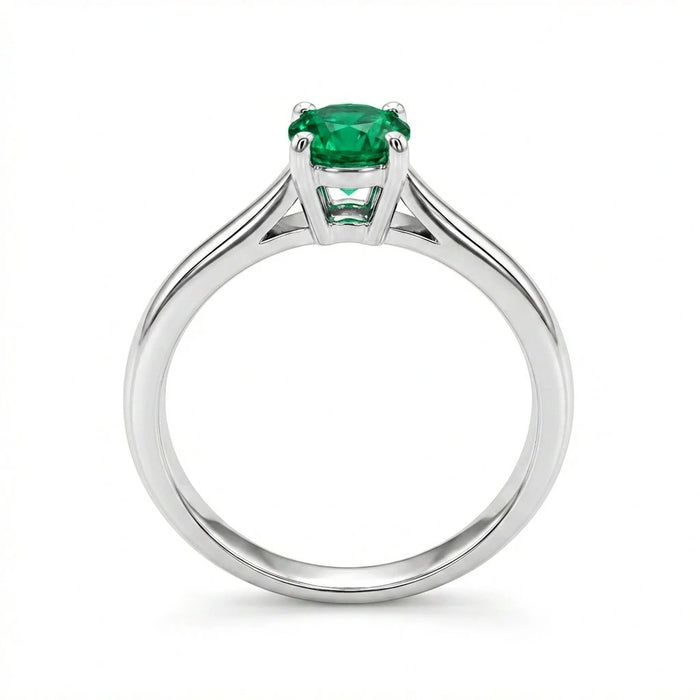 Serene Emerald Solitaire