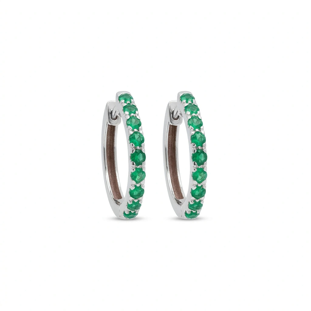 Emerald Eternity Hoop Earrings