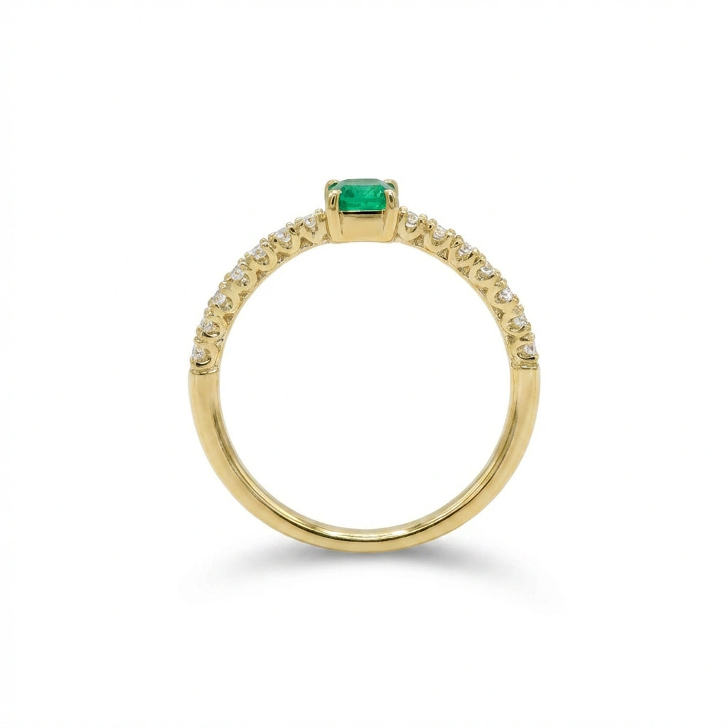 Bague Émeraude « Éclat Doré »