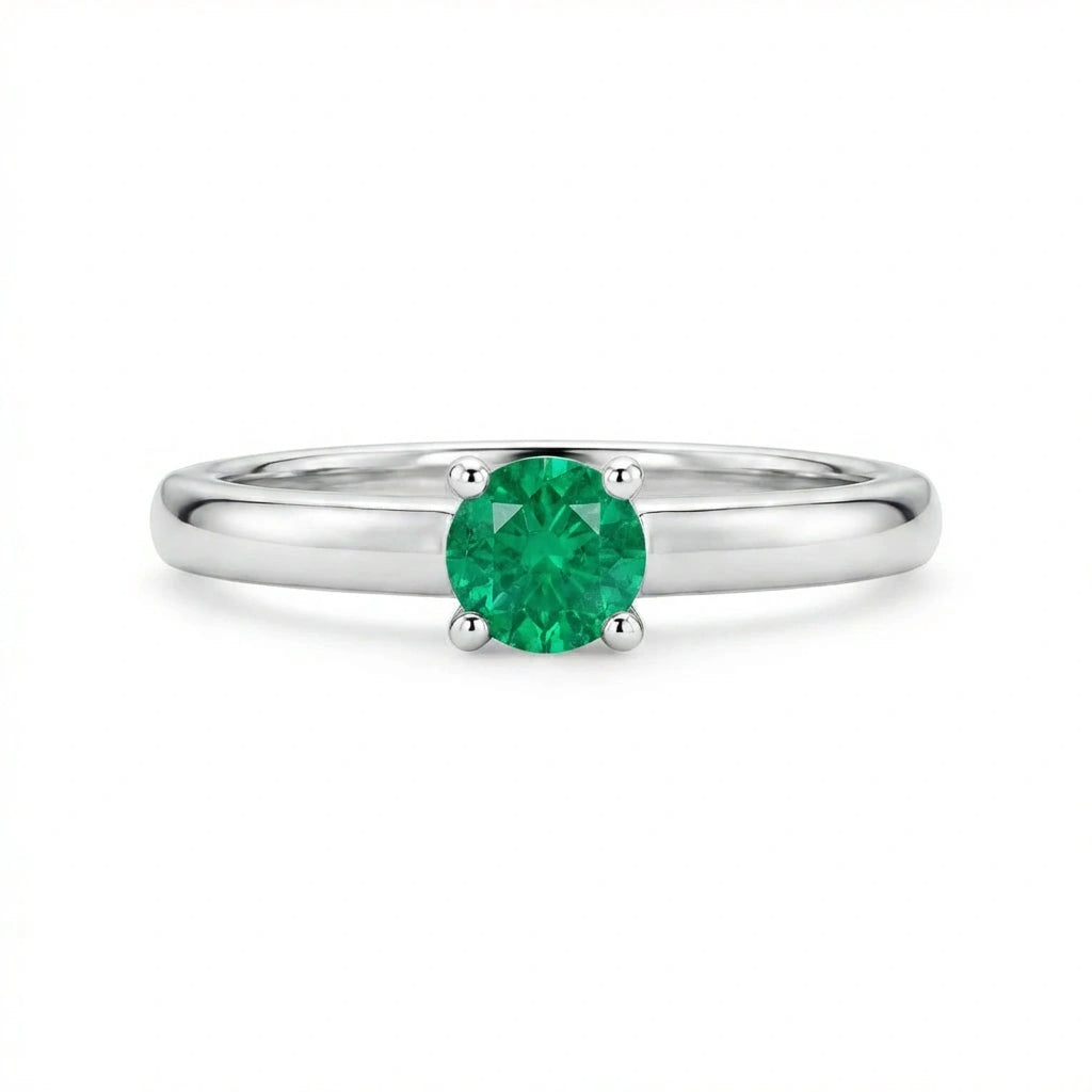 Serene Emerald Solitaire